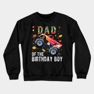 Dad Birthday Boy Building Blocks Monster Truck Crewneck Sweatshirt